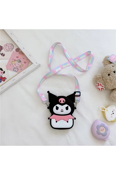 synshop Kuromi Kuromili Cat Eared Silicone Purse Wallet Women Teen Girls Children Baby