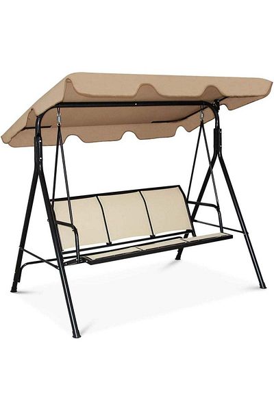 Generic 3 Person Outdoor Swing Chair with Padded Cushion