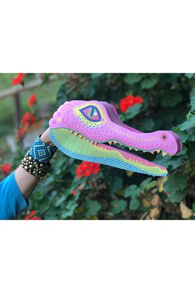 Probest DESIGN Crocodile Hand Puppet, Mentossori Cut Paste Art Puppet Hand Skill