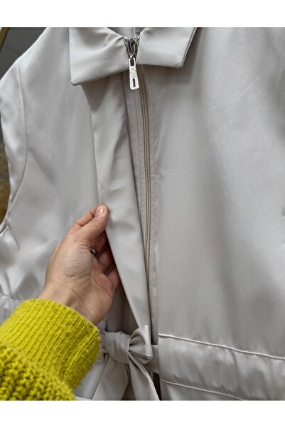 MİHRA STORE Γιλέκο Niran με διπλή τσέπη με τούνελ στη μέση-LE2878 Stone