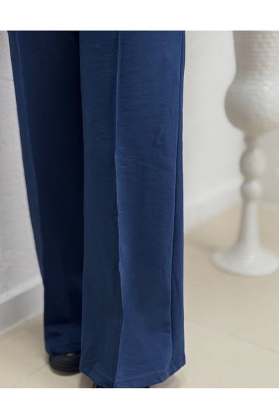 MİHRA STORE Dilşah Loose Sweat Two Thread Pants Set-Nl222 Indigo