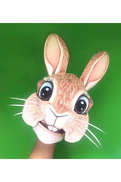 Probest DESIGN Rabbit Hand Puppet, Mentossori Cut Paste Art Puppet Hand Skill