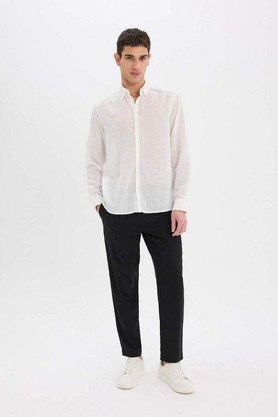 DeFacto Relax Fit Relaxed Fit Short Leg Linen Look Summer Fabric Trousers E4790Ax25Sm