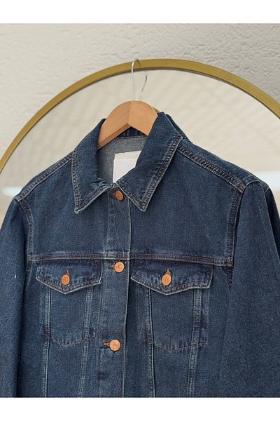 MİHRA STORE Hazen Pocket Buttoned Denim Jacket-Xe6081 Denim Color