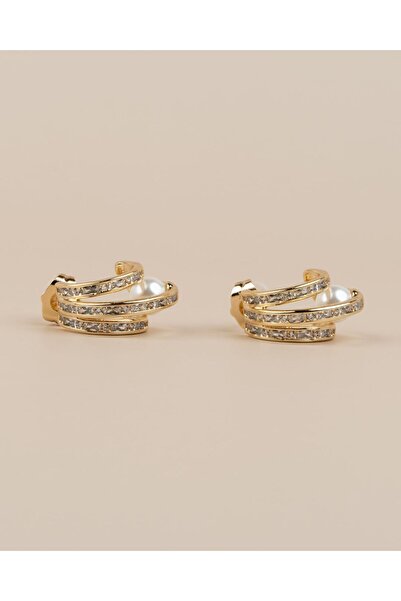 Portakal Esintisi Nerina Xuping İncili Çoklu Görünümlü Çelik Küpe