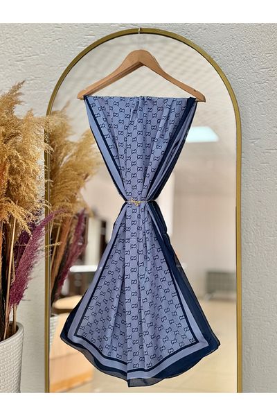 MİHRA STORE Rosalia Brand Voile Shawl Blue