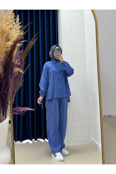 MİHRA STORE Costum cu pantaloni lungi Rumeysa-BN4334 Indigo