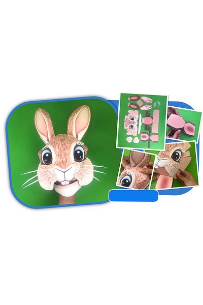 Probest DESIGN Rabbit Hand Puppet, Mentossori Cut Paste Art Puppet Hand Skill