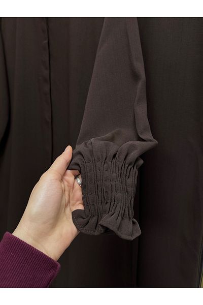 MİHRA STORE Ümran Hakim Collared Loose Trousers Suit-El1867 Brown