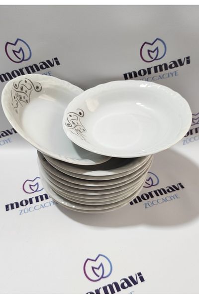 Porland Porcelain Yakamoz 12 Pieces 19 cm (Large) Deep Plate