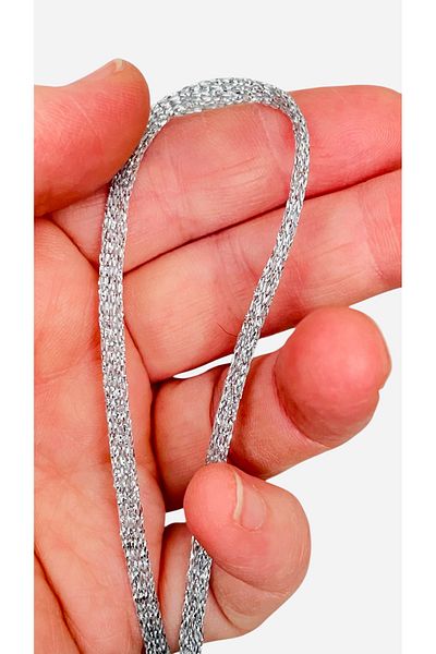 Makromİps Premium Full Silvery Ribbon String 200Gr (+-15) Shiny Evening Dress Shiny Luxury Bag Supplies Basket Hand Knitting Hobby