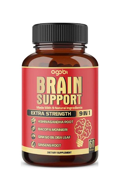 agobi 9-in-1 Brain Support Supplement Made with 9 Natural Ingredients - 60 Capsules