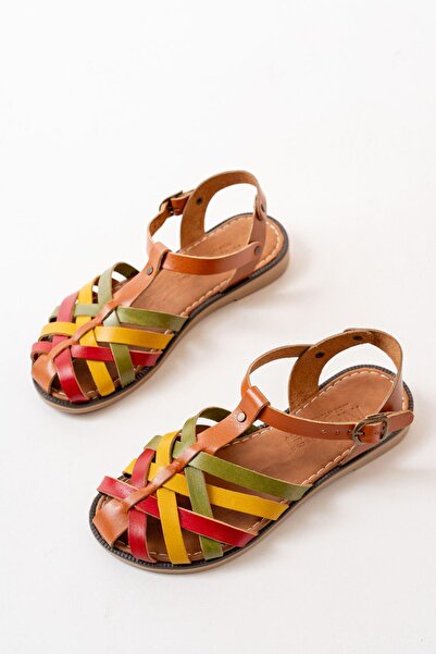 Aymood 205-02 Multi Ortopedik Hakiki Deri Kadın Sandalet