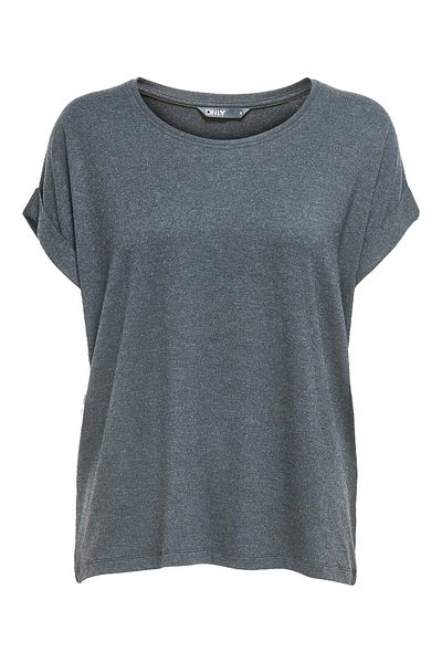 ONLY Hns Elz Only Sleeve Fold T-Shirt - Smoked - S - St06477-Smoked-S