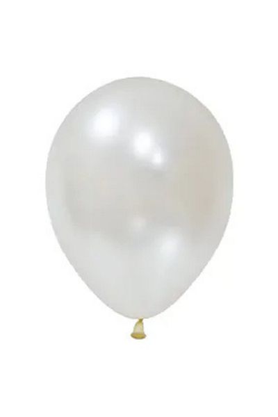 tedaks 20Pcs 5 Inch 12.5 cm Metallic White Balloon Birthday Ornament