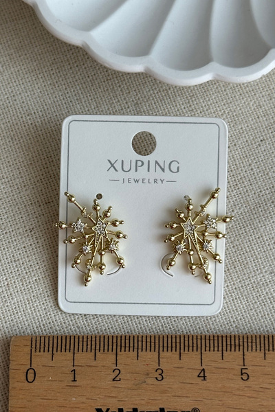 Modacaprea Xuping 14K Yıldızlı Taşlı İğneli Kadın Küpe – Kararmaz | Kadın Takı Xuping Küpe