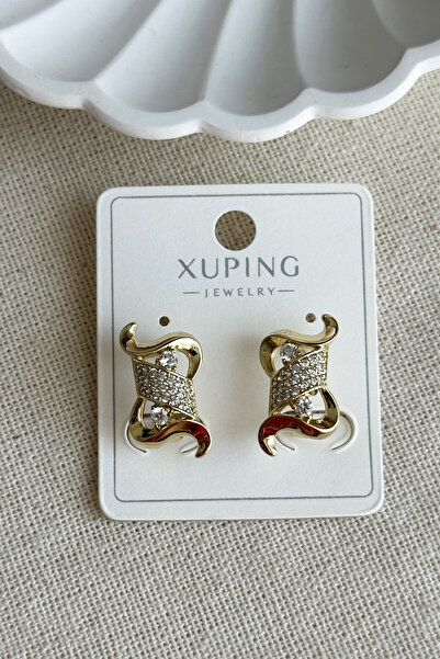 Modacaprea Xuping 14K S Taşlı Klipsli Kadın Küpe – Kararmaz | Kadın Takı Xuping Küpe