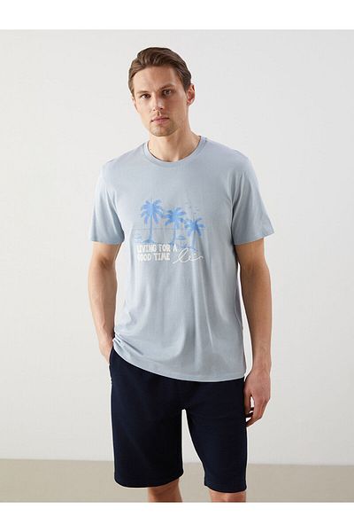 LC Waikiki Crew Neck Short Sleeve Printed Combed Cotton Men's T-Shirt