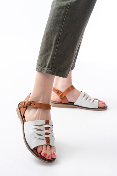 Aymood 205-029 Γυναικεία σανδάλια Λευκά Ορθοπεδικά Γνήσιο Δέρμα