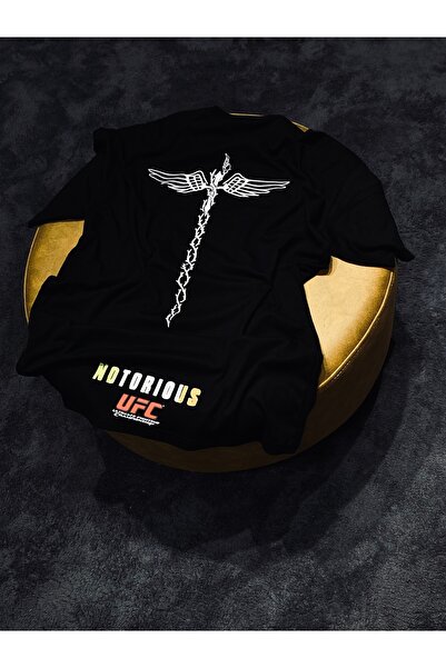 Spark Collection Ufc Conor Mcgregor %100 Pamuklu Relax Kalıp Bisiklet Yaka Siyah Tshirt