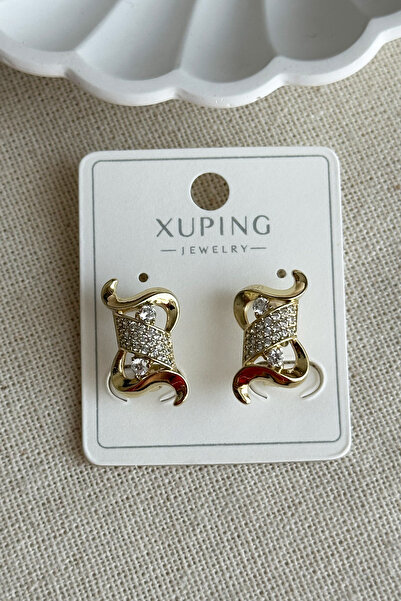 Modacaprea Xuping 14K S Taşlı Klipsli Kadın Küpe – Kararmaz | Kadın Takı Xuping Küpe