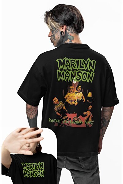 Fuddy Moda Tricou unisex cu imprimeu pe spate cu portretul unei familii ameri...