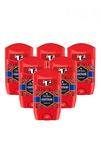 Old Spice Pack Of 6 Captain Deodorant Stick For Men 50ml
