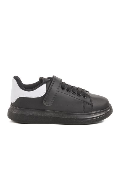 Aspor Black and White Velcro Lacing Detailed Boys' Sports Shoes