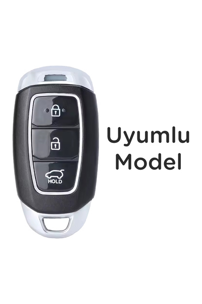 Mavi Keys Husă din silicon cu 3 butoane compatibilă cu Smart pentru Hyundai Kona Elantra i10, i20 Santa Fe 2019 și mai sus, culoare albă