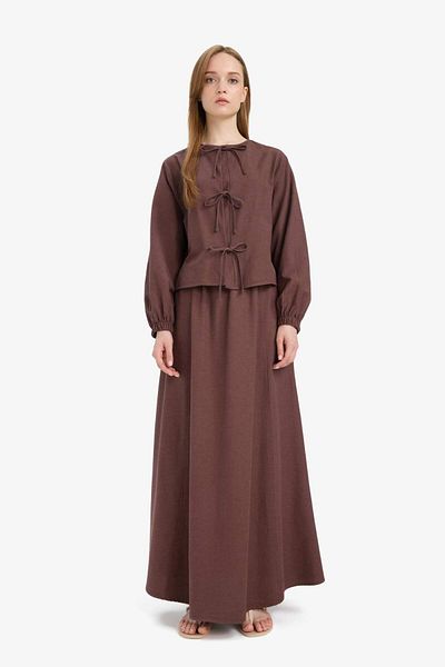 DeFacto Relax Fit Μπροστινή Μακρυμάνικη Μπλούζα Hijab E5352AX25SP
