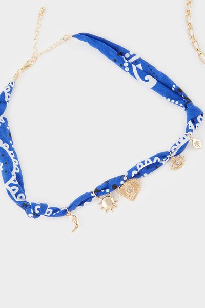 DeFacto Women's 2-Piece Blue and Gold Necklace F4049Axns