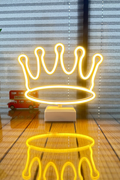 loftico Kral Tacı Led - Neon Led - 22cm - İster Duvara As, İster Masaüstü - A...