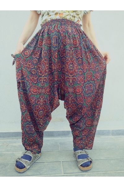 hoaryage Viscose Pressed Fabric Floral Patterned Pocketed Shalwar 100% Cotton Size 36-50