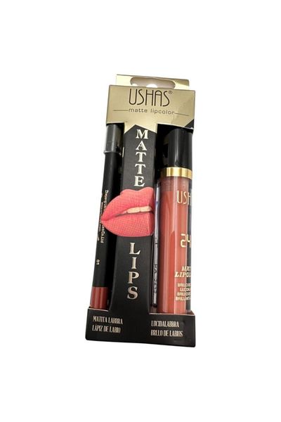Ushas Lip gloss Matte nr 02 , 2in1 - Creion de Buze si Lipgloss Rezistent 24H BaoBao