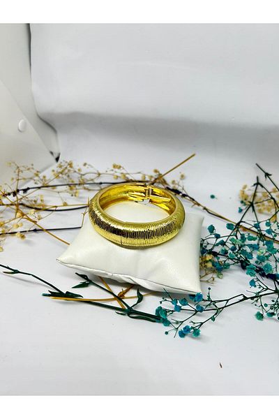 ısıkkonya Stainless Brass Handcuff Bracelet (Non-Allergenic Product)