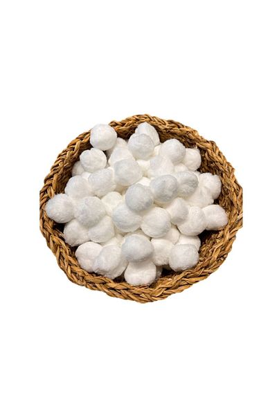 Yumuşakkeçe White Plush Pompom 4 cm – Pack of 25 |   Ideal for Handwork with Its Soft and Plump Structure