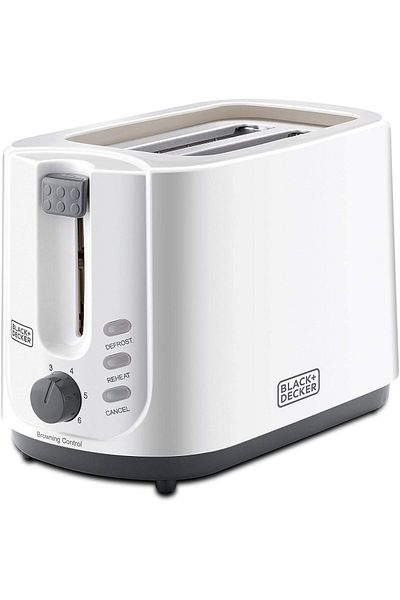 Blackdekor BLACK+DECKER 2-Slice Cool Touch Bread Toaster, 750W, Adjustable Browning Control, Defrost/Reheat/Can