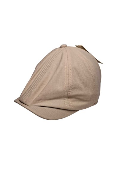 Kitti Spteks Kitti 1-3 Yaş Erkek Bebe Koyu Bej Renk Düz Yazlık Kasket Şapka