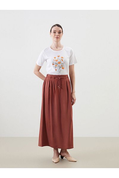 LC Waikiki Linen Look Skirt with Elastic Waist