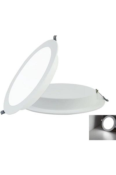 Generic 24W Super Bright LED Round Recessed Ceiling Panel Light, 8 inch, Ultra-Slim Downlight Flat Panel Lam