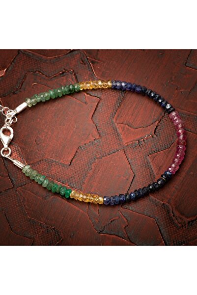 Taş-Mir Yakut Safir Zümrüt Taşlarından Bileklik