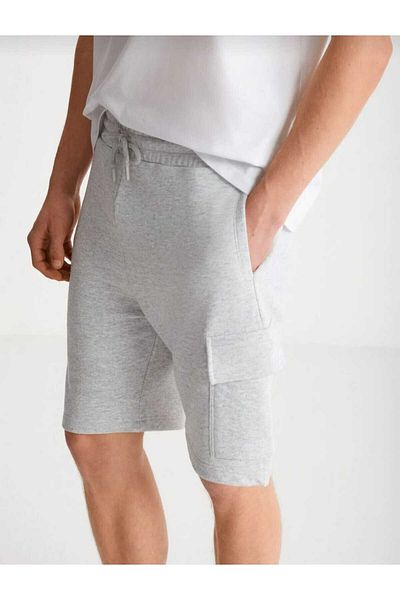 FULL TOLERANCE Men's Cargo Pocket Comfort Fit Karmelange Shorts with Elastic Waist