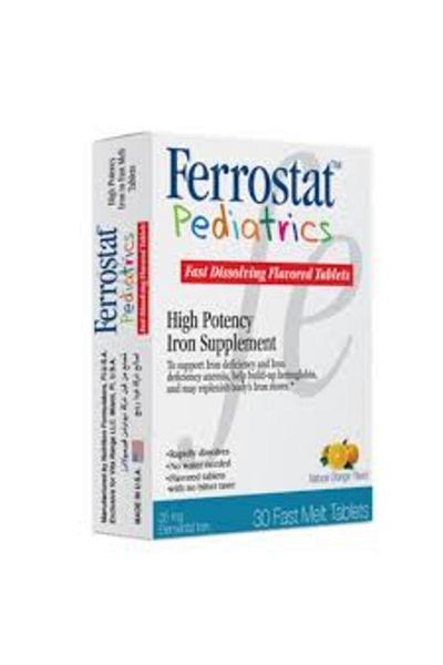 Not Applicable Ferrostat Pediatrics Fast Melt Iron Supplement Tablets (Orange Flavor, 30's)