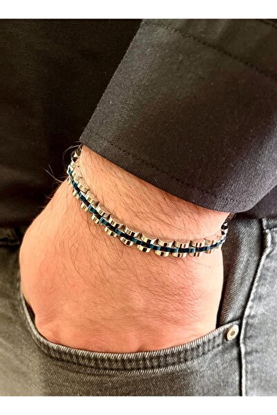 Bay hediye Rolex Model Sade İnce Şık Çelik Paslanmaz Erkek Bileklik 21 cm-3,5mm