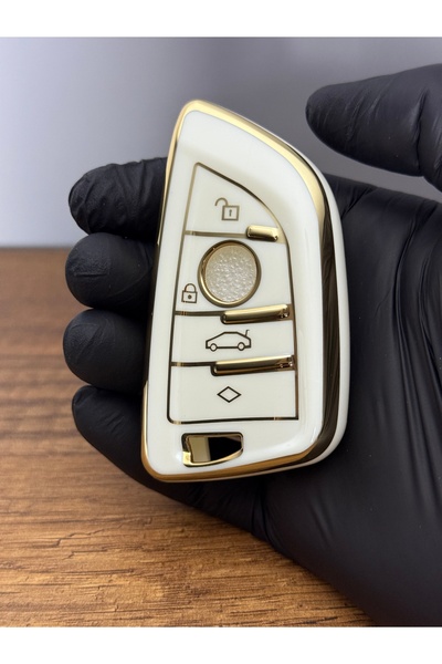 Mavi Keys حافظة حماية لمفتاح التحكم من السيليكون متوافقة مع BMW F10، F11، F30، F90 FEM Smart 4 Buttons – لون أبيض