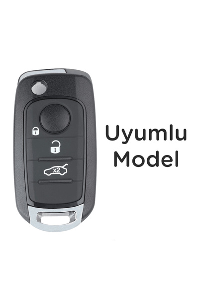 Mavi Keys Husă de protecție din silicon cu 3 butoane pentru telecomandă compatibilă cu Fiat Egea - Doblo 2024 - 2025 – Verde