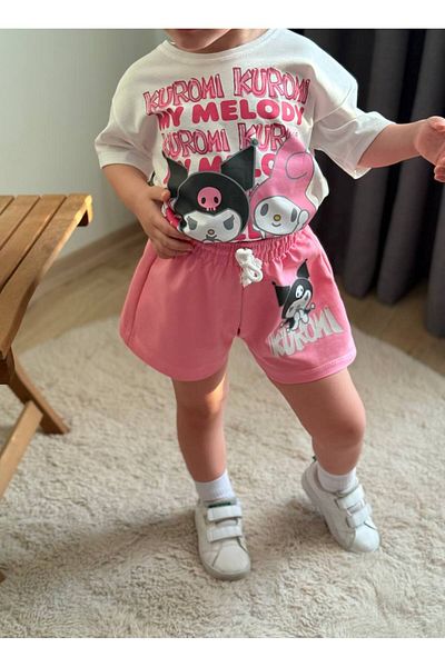 BOYBOY Girl's Kuromi Printed Shorts Bottom Top Set