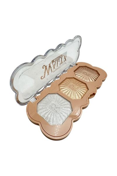 Ushas Paleta iluminator Romantic Color B2 – 3 nuante, 9g, efect luminos natural, 15cm, BaoBao