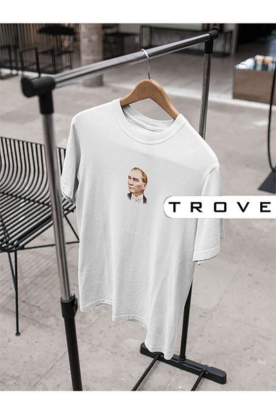 Pisa Art Unisex Γυναικείες άντρες Ulu Önder Mustafa Kemal Atatürk Ασπρόμαυρο σχέδιο με στάμπα 100% βαμβακερό μπλουζάκι