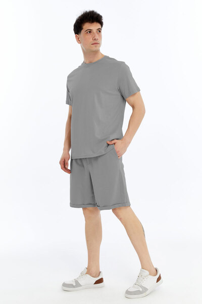 OXVİN 2-Piece Men's T-Shirt - Shorts Set Regular Modal Blend (Shorts - T-Shirt)